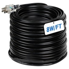 Eastrexon 150FT Roof Gutter Heat Tape 8W/ft Self-Regulating Cable - 60 Clips