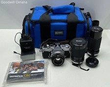 Olympus OM-1 MD 35mm Film Camera W/ Case Accessories READ DESCRIPTION