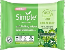Simple biodegradable Exfoliating Face Wipes cleansing wipes to smooth skin