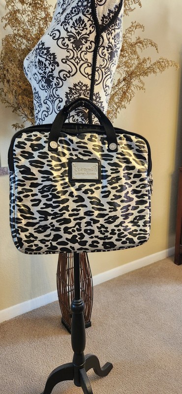Gently Used Silver Leopard Print Metallic Betsey Johnson Laptop Bag 