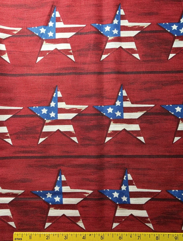 Moda - America the Beautiful - Barnwood Red Quilting Fabric With Stars 🌟  - Image 2 of 3