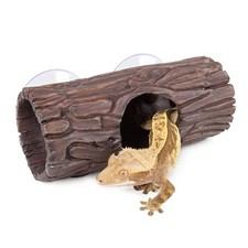 REPTIZOO Reptile Hide Cave Resin Hollow Tree Trunk Hideout Hermit Crab BROWN