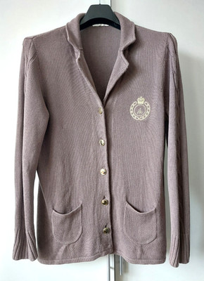 GROBSTRICK-BLAZER-JACKE  v. *JUDITH WILLIAMS*,  Taupe, Größe 48/50