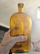 Qt, Amber, Strap Side Anchor Flask