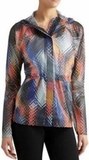 ATHLETA Women  s LAVA HYPE Multicolored Windbreaker Zip Up Hooded Run Jacket M