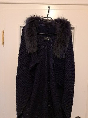 MILESTONE STRICKPONCHO mit Echtfell