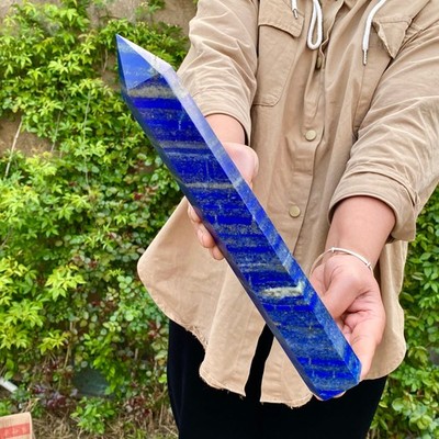 2.2LB Natural lapis lazuli Quartz Crystal Obelisk Wand Point Healing Stone
