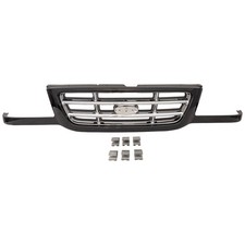 Grille For 2001-2003 Ford Ranger Black Shell W Chrome Insert Plastic Grille For 2001-2003 Ford Ranger Black Shell W Chrome Insert Plastic