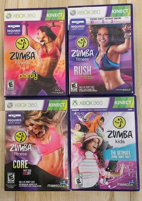 Zumba Fitness Rush Core & Kids Xbox 360 Kinect Game Bundle (4 Games) Complete