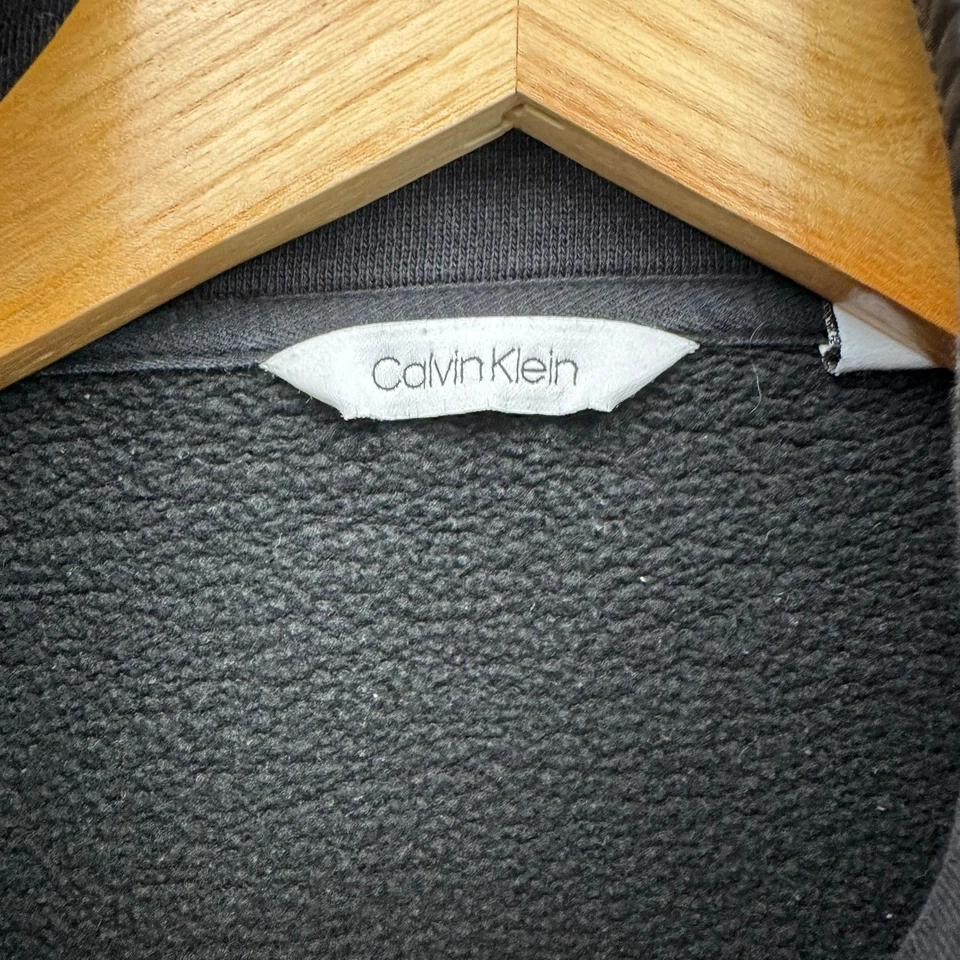 Chaqueta polar Calvin Klein para hombre L negra cremallera completa ropa exterior informal ligera Foto 3 de 4