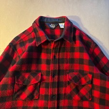 Vintage 90s Woolrich Plaid Wool Button Up Shirt Jacket