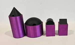David Tisdale Elika Salt, Pepper, Creamer, Sugar Bowl Purple Anodized Titianium