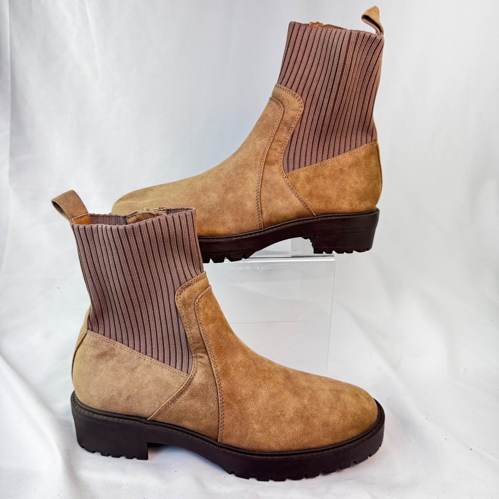 SAOLA Stivaletti donna DV Dolce Vita Orelia taglia 9 marrone suola a strappo zip