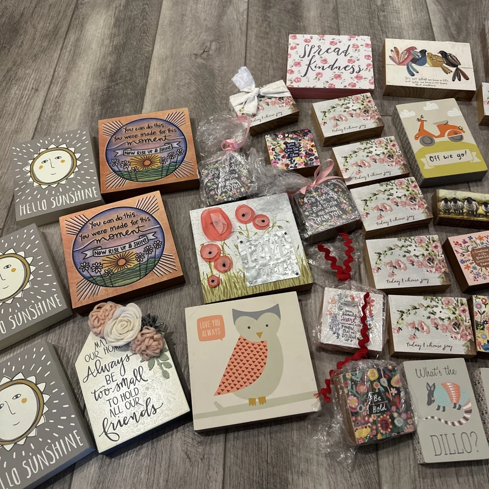 Primitives by Kathy Wood Block Signs Huge Lot Of 42! Gifts Inspirational New - Image 4 of 4