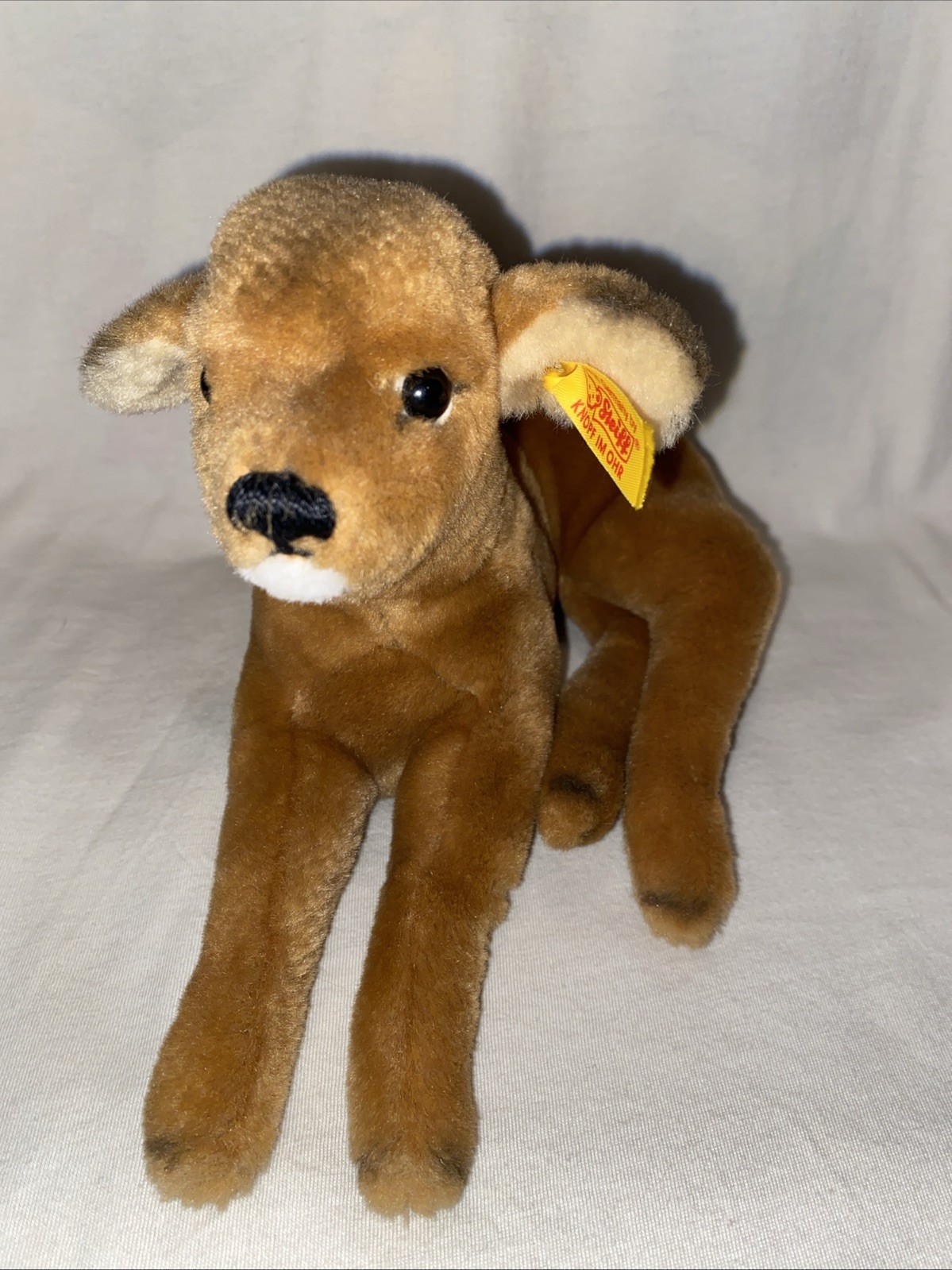 Rare Beautiful Steiff 071089 Lorli Deer Reclining Sitting Down Ear Tag
