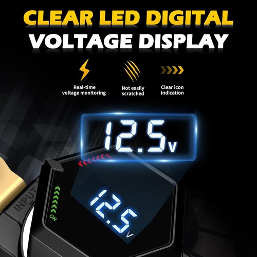 Top Post Battery Disconnect Switch with Voltmeter, DC 5-60V Master Isolator... - Picture 2 of 6