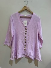 NWT Et Lois Blouse Button-Front Cotton Gauze pinklilac 100%cotton USA made small