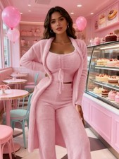 Cozy Pajama Set, 3 Piece Lounge Set, Cute Loungewear, Matching Warm Suit Sets