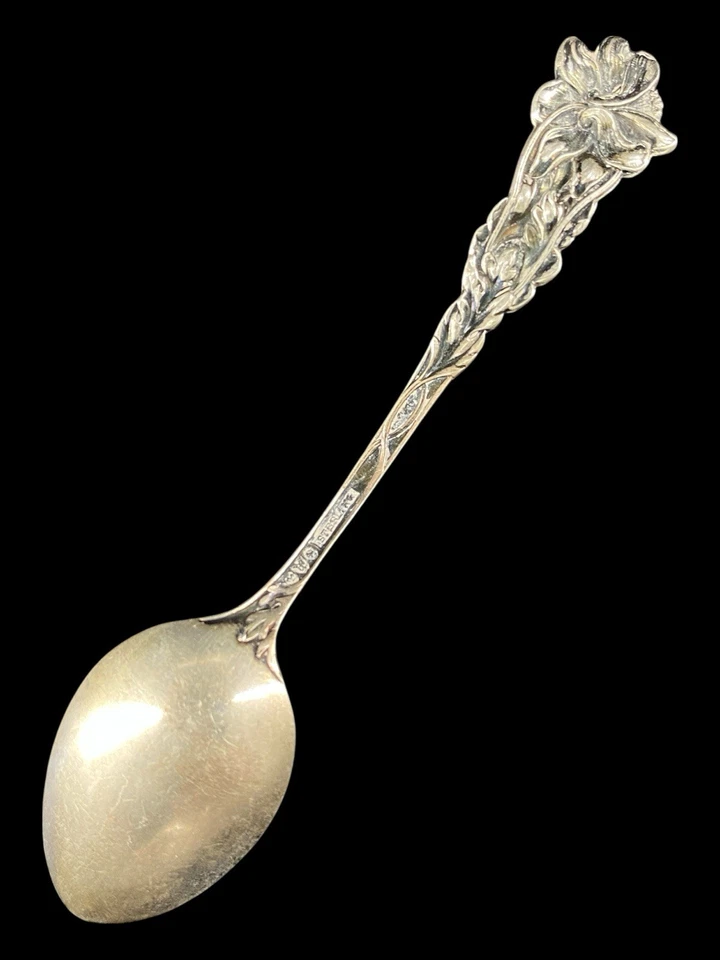 Antigua cuchara de recuerdo Watson Sterling San Diego patrón Columbine 3,5" Foto 3 de 4