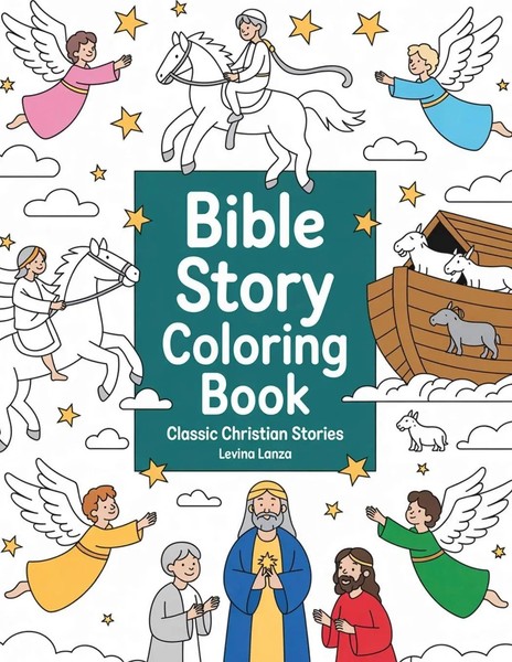 Bible Story Coloring Book | Classic Christian Stories For Kids | Levina Lanza-image