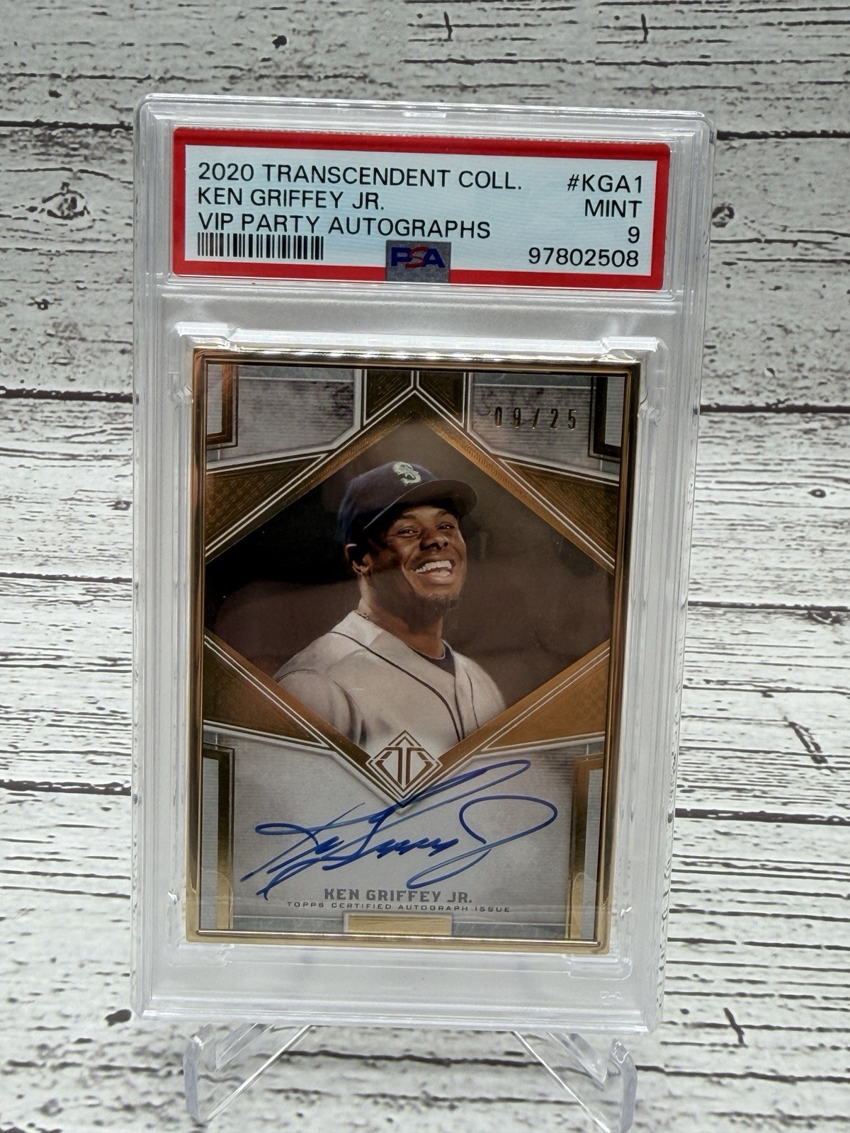 Ken Griffey Jr. 2020 Topps Transcendent Gold Framed Auto PSA 9  #KGA-1  9/25 VIP