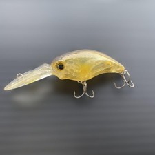 Bean Plugs Clear Yellow Crankbait 2-Hook Fishing Lure, Hard Bait