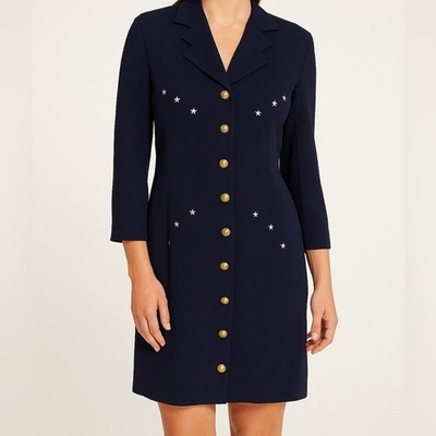 Vintage 90s Escada Galaxy Blazer Dress| Embroidered Silver Stars Size 12 |  eBay