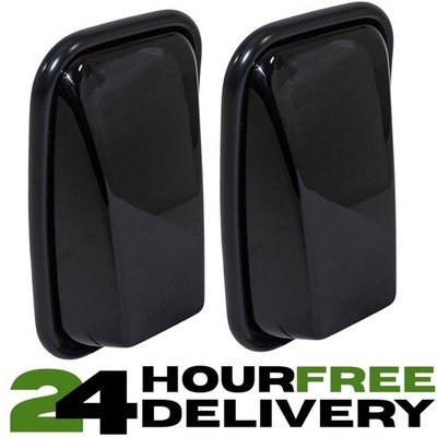 NEW GLOSS BLACK XS WING MIRRORS MIRROR HEADS X2 FOR DEFENDER 90 110 130