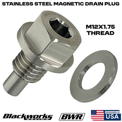 #ad B1 Blackworks Racing USA Stainless Steel Magnetic Oil Drain Plug Washer M12x1.75 $24.88