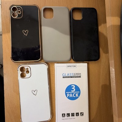 4x Hülle iPhone 11 Plus 3 Glas Display Folien Omotom Neu Schutzfolie