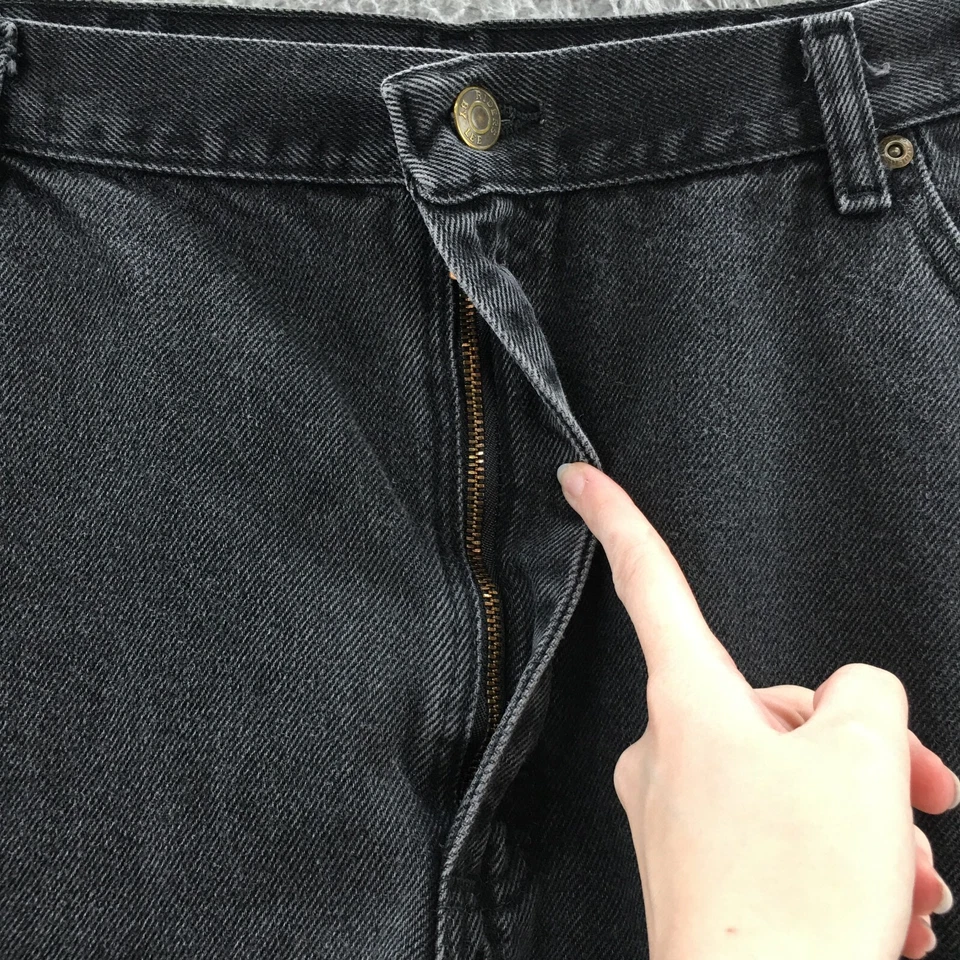 Pantalones de mezclilla rectos Riders By Lee para hombre 42x34 (41x32,5 real) algodón negro tiro alto Foto 3 de 4