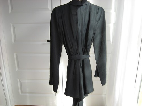 Woman new tag FREEPEOPLE Black Chiffon flare ROMPER Short suit size M - Picture 2 of 9