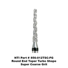 NTI Kerr 856-012TSC-FG Super Coarse Grit Round End Taper Turbo  Diamond Burs 5Pk