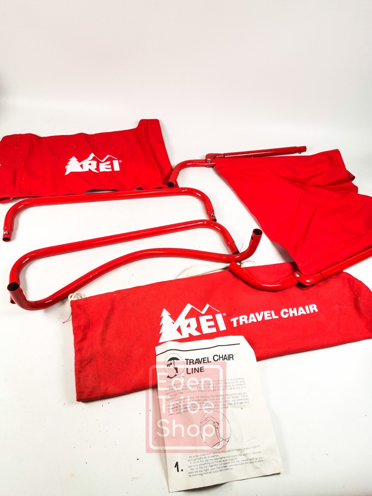 RARE VINTAGE REI CAMPING CHAIR HIKING BEACH PORTABLE TRAVEL SEAT W BAG