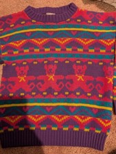 Vintage Girls Sostanza Teddy Bear Sweater