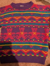 Vintage Girls Sostanza Teddy Bear Sweater