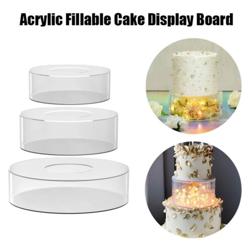Acrylic Cake Separator Wedding Cake Fillable Clear Tier Cake Display Stand - Picture 1 of 17