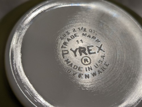 Pyrex Avocado grüne Misch-/Nestschüssel, #403, 2,5 Quart, 8,5" Vintage - GEBRAUCHT - Bild 11 von 11
