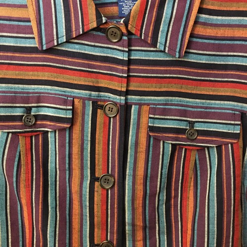 Women Linen Blend Jacket Size Large Shackleton Boho Midwest Cabincore Retro - Picture 5 of 7
