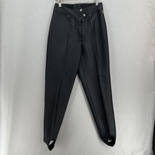 Vintage Obermeyer Womens Blacjk Ski Pants Size 12 Stirrups Snow Wool Blend