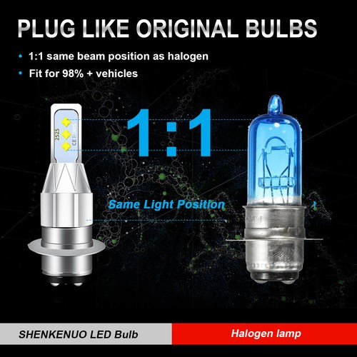 2 Super Bright LED headlight bulbs H6M For Suzuki Eiger 400 2002 2003 2004-2007 - Picture 2 of 10