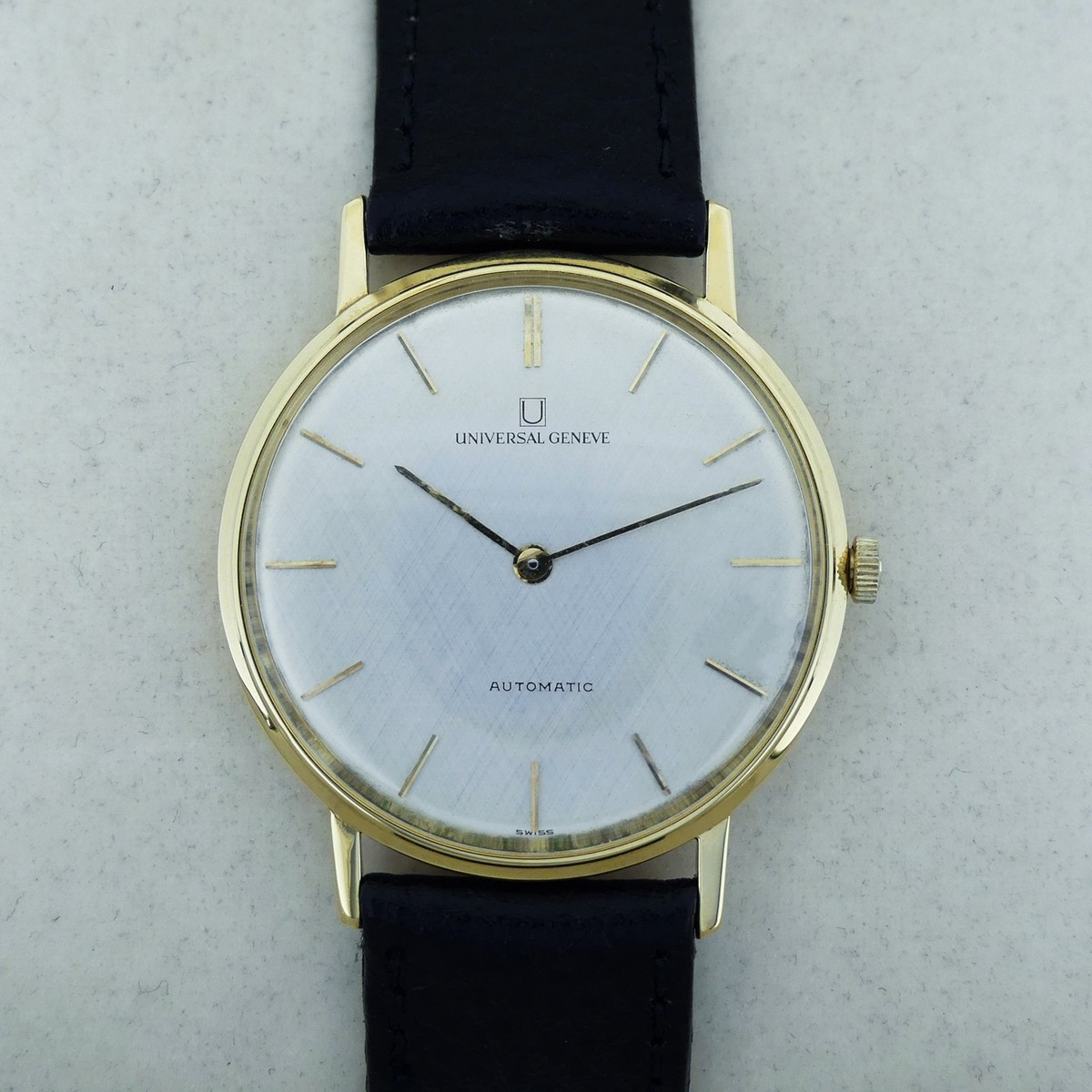 Bracelet De Montre Noir Universal Genève - Largeur 16 Mm - Vintage - Occasion (marque Alpina)