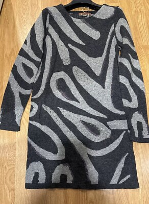 Mill dress in cashmere knit with colorblock and diamond pattern