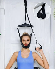 Cervical Neck Traction Device over Door for Home Use, Portable Neck Stretcher Ha