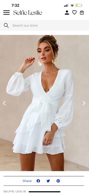Selfie Leslie Kerry Layered Balloon Sleeve White Dress Size XS NWT Trendy Dress | eBay Selfie Leslie Kerry Layered Balloon Sleeve White Dress Size XS NWT Trendy Dress | eBay