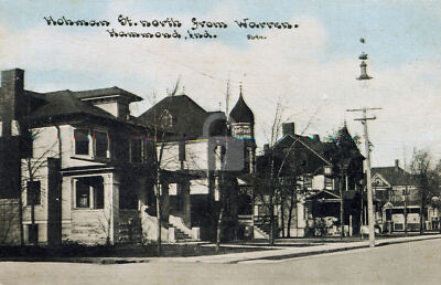 Hohman St. North fr Warren c.1910 Hammond IN Indiana Vintage Postcard COPY