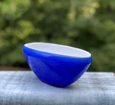 Delica Bowl Bohemian Art Glass Vase Dark Blue  ZBS Concept