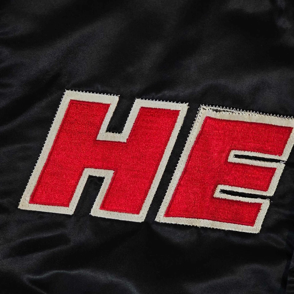 Miami Heat Vintage 90s Starter Satin Bomber Jacket - Black & Red NBA Basketball - Image 4 of 4