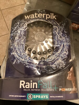 Waterpik 6-Spray Patterns Drencher Wall Mount Fixed Shower Head Brush 7'' 