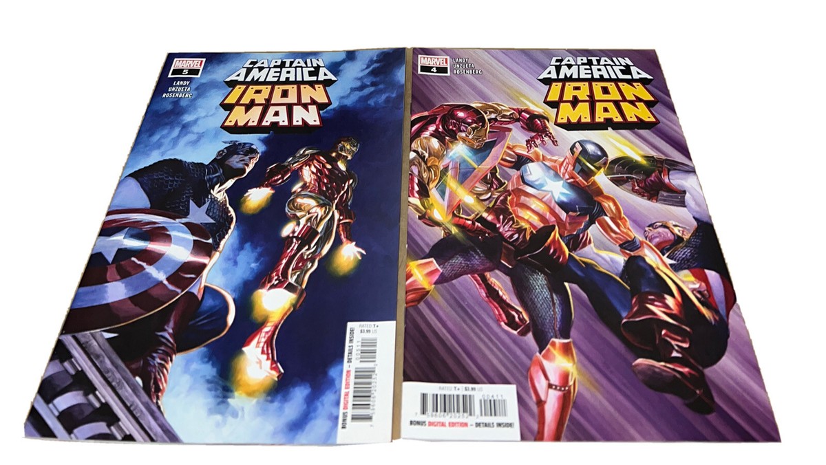 CAPTAIN AMERICA/IRON MAN #4,5 (-9.8) ALEX ROSS COVERS/LANDY/Marvel